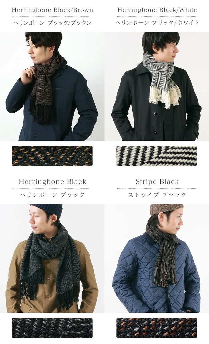 【30％OFF】MUCROS WEAVERS（マクロスウィーバーズ） アルパカ スカーフ / マフラー / ヘリンボーン / ストライプ / メンズ レディース / ALPACA SCARVES【セール】