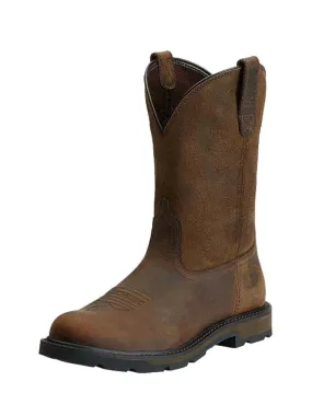 Ariat 10014238 Mens Groundbreaker Pull-On Work Boots Brown