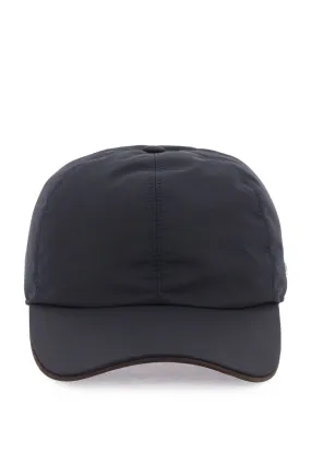 Baseball Cap With Leather Trim