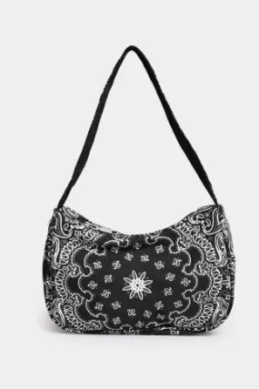 Black Paisley Print Shoulder Bag