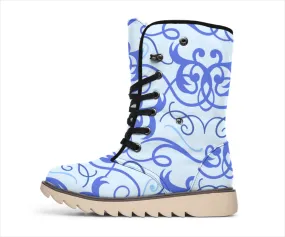 Blue Floral Polar Boots