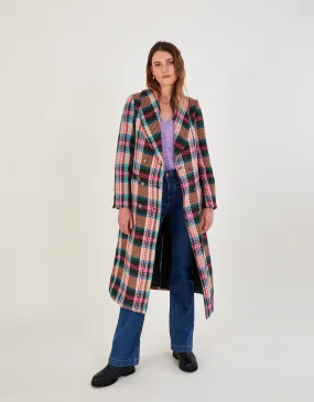 Charlotte Premium Woven Check Coat Multi