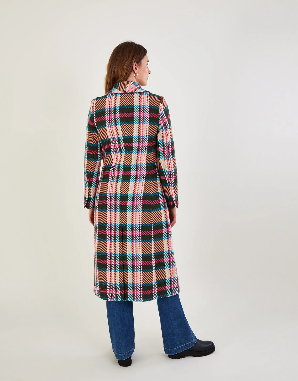 Charlotte Premium Woven Check Coat Multi