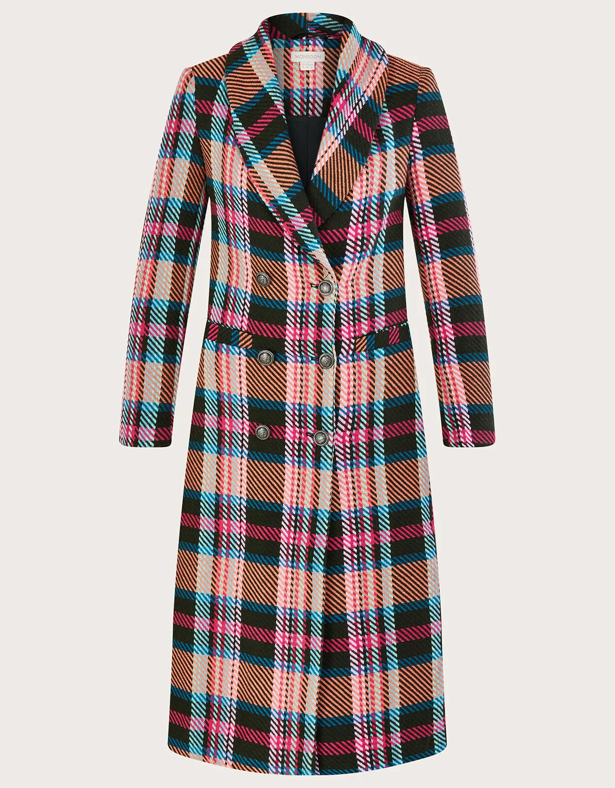 Charlotte Premium Woven Check Coat Multi