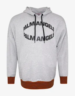 Grey Melange Logo Oversized Hoodie