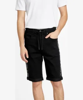 Guess Factory Eco Kyler Logo-Tape Denim Shorts