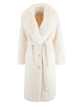 Manuela Belted Long Coat in Cream