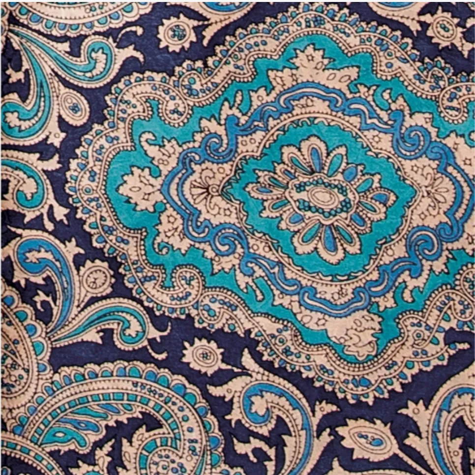 Paisley Jacquard Silk Scarf 20 (no edge border)