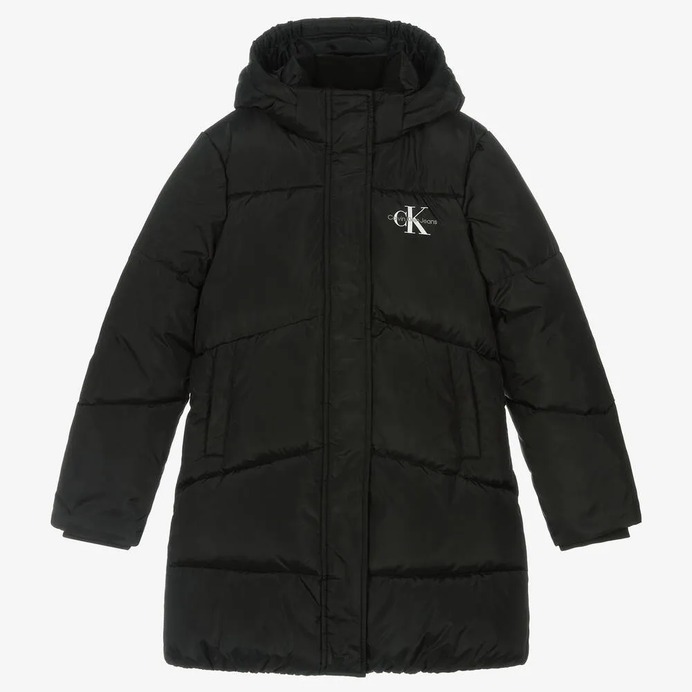 Teen Girls Black Puffer Coat