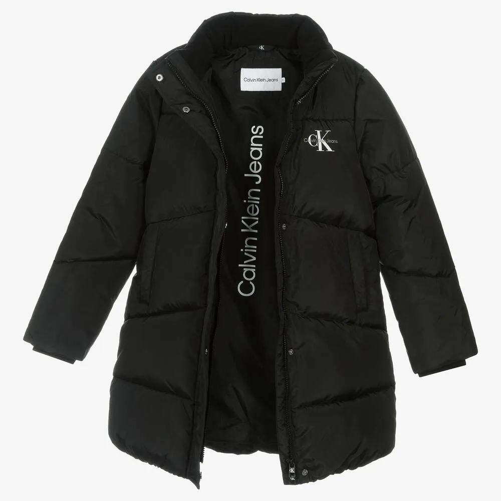 Teen Girls Black Puffer Coat