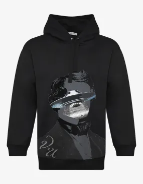 Undercover Black V Face UFO Print Hoodie